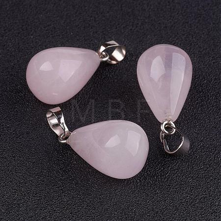 Natural Rose Quartz Pendants G-K187-04L-1