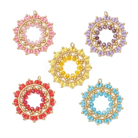 Seed Beads & Glass Beaded Pendants PALLOY-MZ01295-1