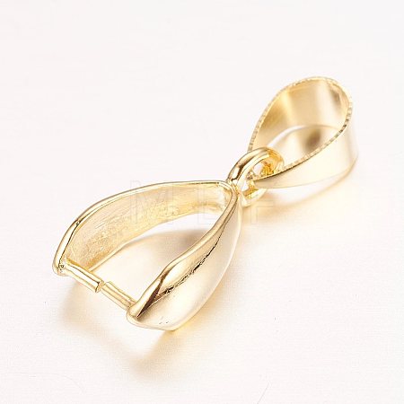 Rack Plating Brass Pendant Pinch Bails X-KK-E702-03G-NF-1