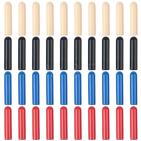40Pcs 4 Colors Alloy Cord End FIND-GF0008-47A-1