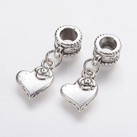 Tibetan Style Alloy European Dangle Charms PALLOY-F202-17AS-1