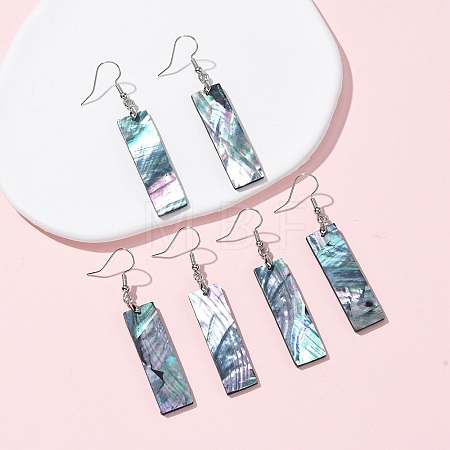Brass Abalone Shell Dangle Earrings EJEW-C161-01C-1