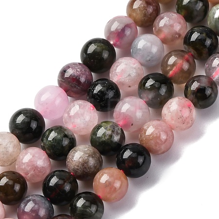 Natural Multicolor Tourmaline Beads Strands G-L608-B01-01-1
