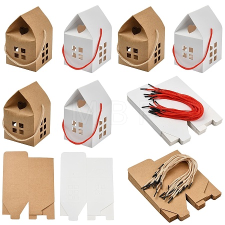 40Pcs 2 Colors Paper Boxes with Handle Rope and Window CON-CJ0001-25-1
