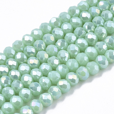 Electroplate Glass Beads Strands X-EGLA-A034-P4mm-B16-1