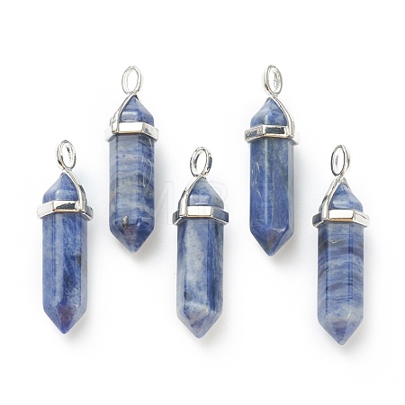 Natural Sodalite Pointed Pendants G-M378-01P-A18-1