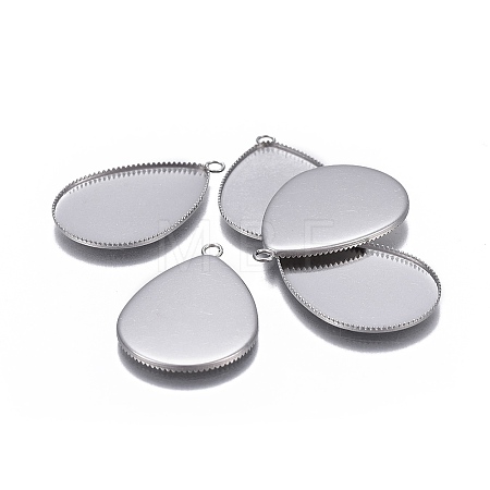 Tarnish Resistant 304 Stainless Steel Pendant Cabochon Settings X-STAS-P236-42P-1