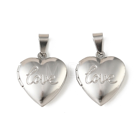 316 Stainless Steel Locket Pendants STAS-K321-22P-1