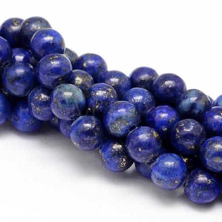 Natural Lapis Lazuli Round Beads Strands G-I181-10-4mm-1