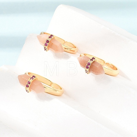 Natural Moonstone Cuff Rings GG-CBA0B5A-03G-06-1