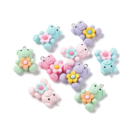 Opaque Resin Pendants RESI-G046-03P-1