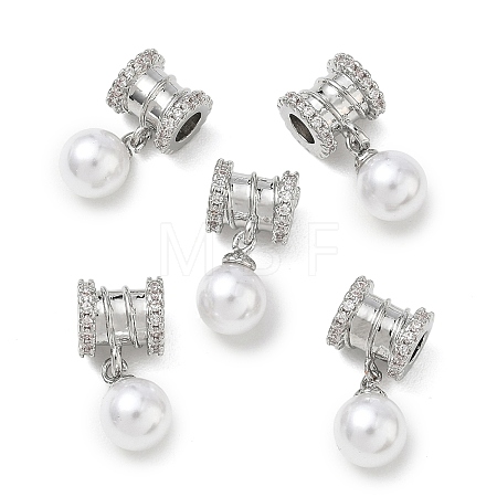 SHEGRACE Brass Micro Pave Cubic Zirconia Tube Beads XGRQ4G074-699P-1
