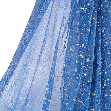 2M Star Pattern Polyester Gold Stamping Fabric AJEW-WH0061-035D-1