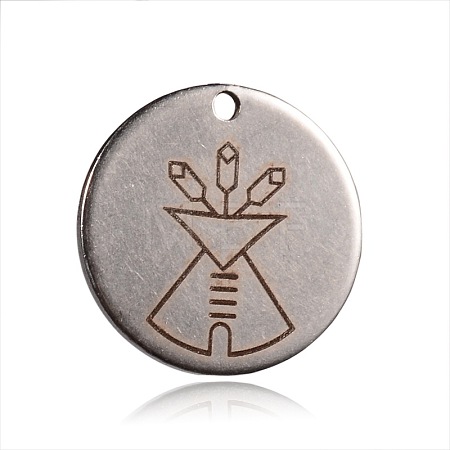 Non-Tarnish Spray Painted 201 Stainless Steel Pendants STAS-F078-05P-1
