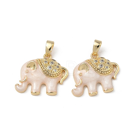 Brass Micro Pave Cubic Zirconia Pendants KK-F924-20B-G02-1