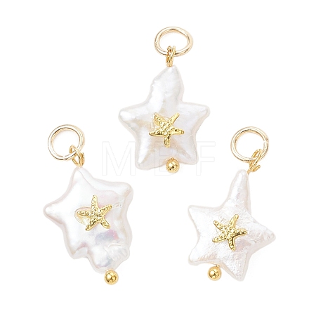 Natural Baroque Keshi Pearl Pendants PALLOY-JF05013-1