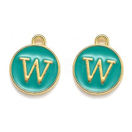 Golden Plated Alloy Enamel Charms LS-ENAM-Q437-15W-1