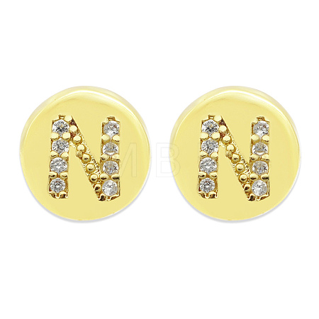 Brass Micro Pave Clear Cubic Zirconia Beads KK-T030-LA843-NX3-1