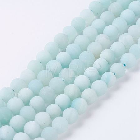 Natural Amazonite Beads Strands G-J376-19F-6mm-1
