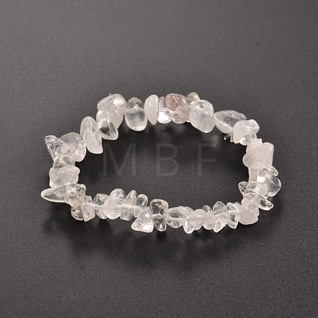 Chips Natural Quartz Crystal Beaded Stretch Bracelets BJEW-JB01826-05-1