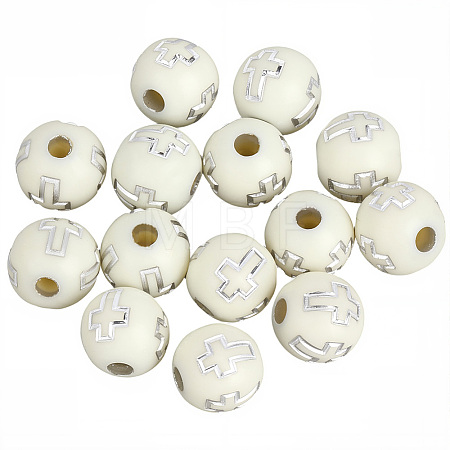 800Pcs Plating Acrylic Beads PACR-PA0001-24-1