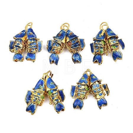 Brass Cloisonne Pendants KK-P251-A01-G-05-1