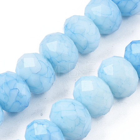 Opaque Baking Paint Glass Beads Strands EGLA-N006-009C-A17-1
