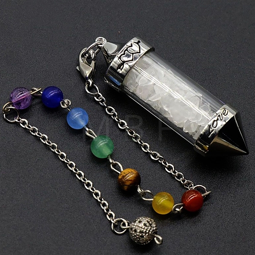 Natural Quartz Crystal Hexagonal Pointed Dowsing Pendulums PW-WGA7726-09-1