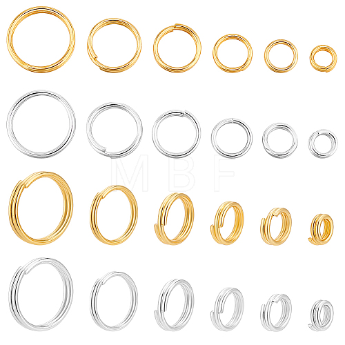   180Pcs 12 Styles Brass Split Rings FIND-PH0020-26-1