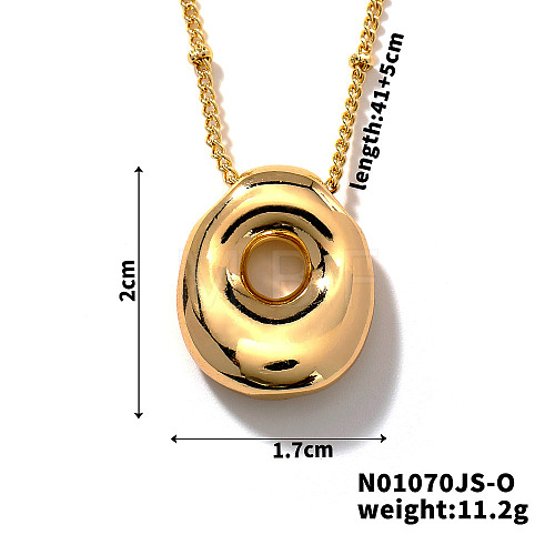 Simple and Stylish Brass Letter Pendant Satellite Chain Necklaces for Women Men GF2554-15-1