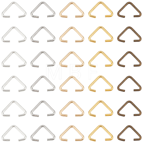 SUNNYCLUE 600Pcs 5 Colors Iron Triangle Rings IFIN-SC0001-55-1