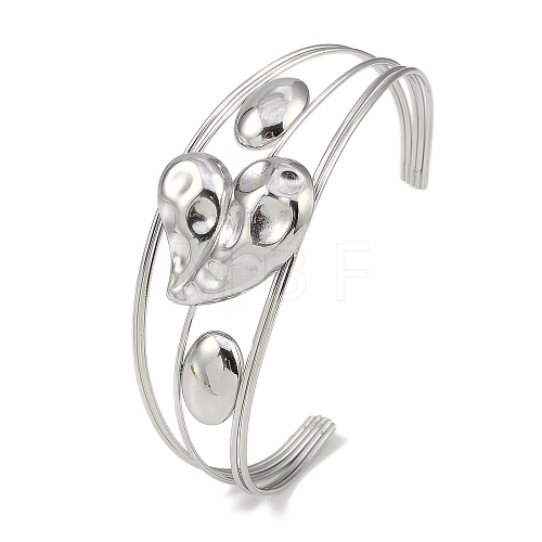 Non-Tarnish 304 Stainless Steel Hollow Open Cuff Bangles BJEW-Q348-03P-11-1