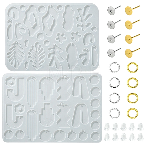 2Pcs 2 StyleLeaf & Tree Pendant Silicone Molds DIY-FS0005-05-1