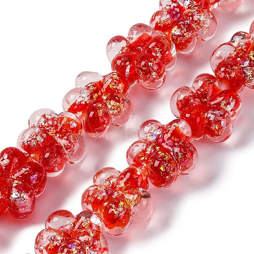 Handmade Dichroic Foil Glass Beads Strands DICH-U001-04I-1