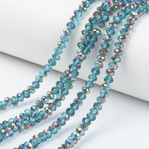 Electroplate Transparent Glass Beads Strands EGLA-A034-T2mm-R09-1