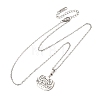 Halloween 304 Stainless Steel Hollow Floral Pumpkin Pendant Cable Chain Necklaces for Men Women NJEW-K308-09P-4