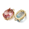 Brass Glass Charms KK-Z141-08G-2