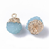 Druzy Resin Pendants RESI-S383-013A-2