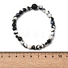 Natural Fire Crackle Agate & Lava Rock Stretch Bracelet BJEW-JB08362-3