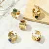 Natural Carnelian/Black Agate/Tiger Eye/Lapis Lazuli/Moss Agate Cuff Open Rings RJEW-JR01079-04-1