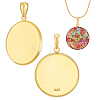 2Pcs 925 Sterling Silver Flat Round Pendant Cabochon Settings STER-PH0005-10G-1