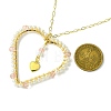 Glass & Plastic Imitation Pearl Love Heart Pendant Necklaces NJEW-JN04988-3