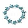 Synthetic Turquoise & Non-magnetic Hematite Beads Stretch Bracelets for Women Men BJEW-JB13726-01-2