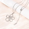 304 Stainless Steel Flower Pendant Cable Chain Necklaces for Men Women NJEW-K308-05B-P-3