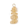 10Pcs 5 Colors 12 Constellation Natural Citrine & Golden & Stainless Steel Color Sheen Obsidian & Rose Quartz & Gold Rutilated Quartz & South Red Agate Pendants PALLOY-JF02839-06-3