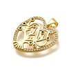 Rack Plating Brass Micro Pave Cubic Zirconia Pendants KK-L226-051G-05-2