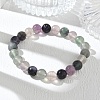 Natural Fluorite Round Beaded Stretch Bracelets GG-CBA12F1-02A-04-2