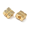 Brass Micro Pave Clear Cubic Zirconia Beads KK-L257-28G-2