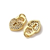 Brass Micro Pave Clear Cubic Zirconia Charms KK-A270-03C-G-2