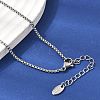 Two Tone 316L Surgical Stainless Steel Micro Pave Clear Cubic Zirconia Box Chain Knot Lariat Necklaces NJEW-D297-01GP-2